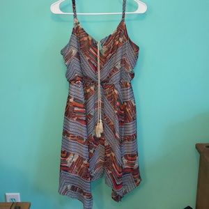 Multi colored tribal print sun dress